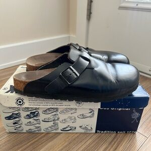 Black Leather Birkenstock Boston Size 39 / Women’s 8 / Men’s 6